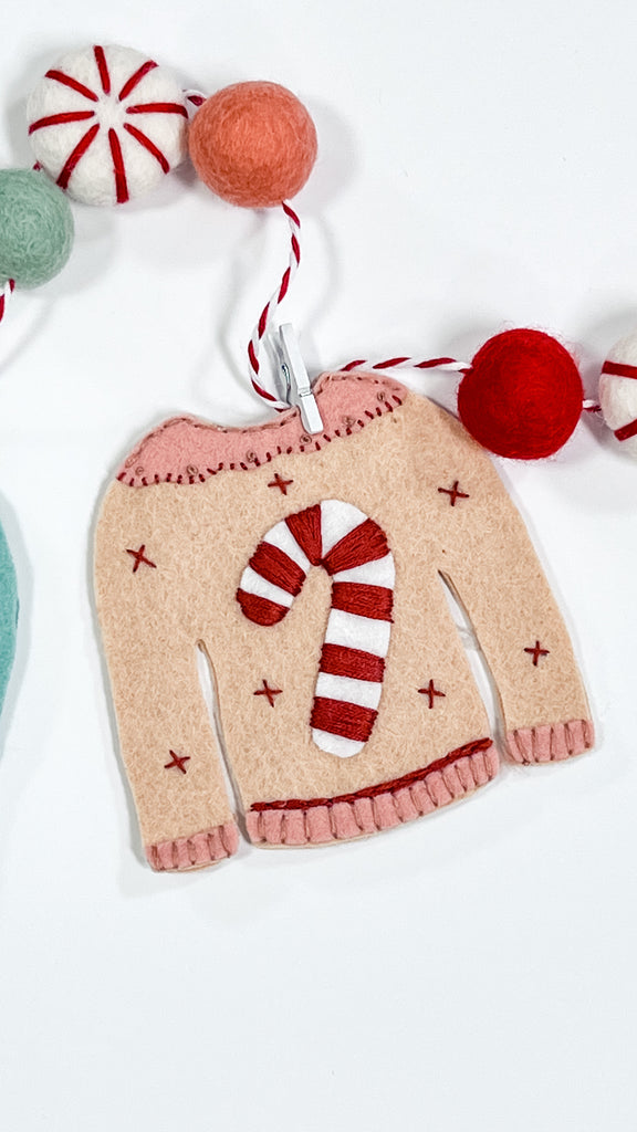 Anything but ugly Christmas sweater garland kit