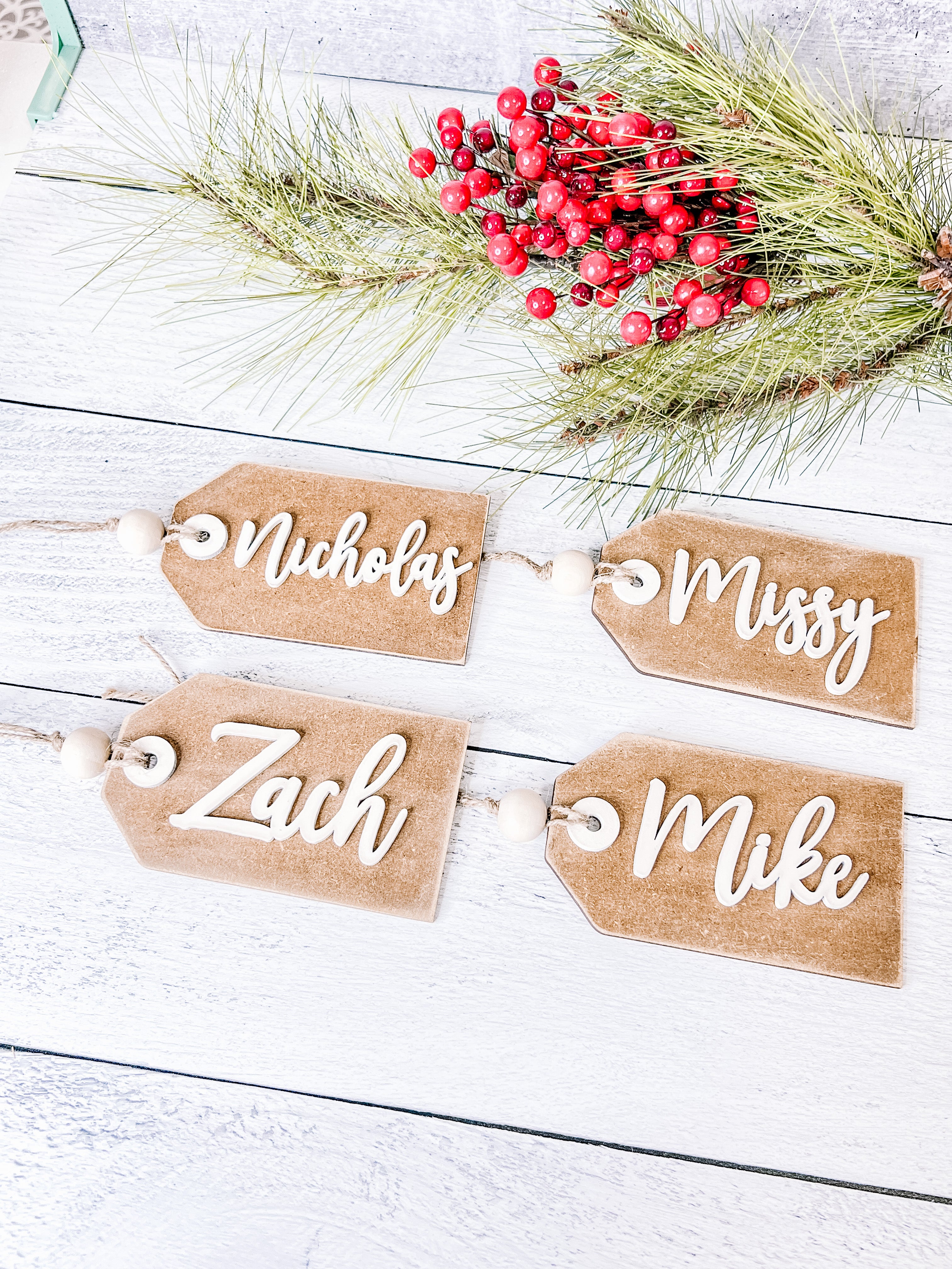 Christmas Stocking Tags Large Personalized Name Tags for Christmas