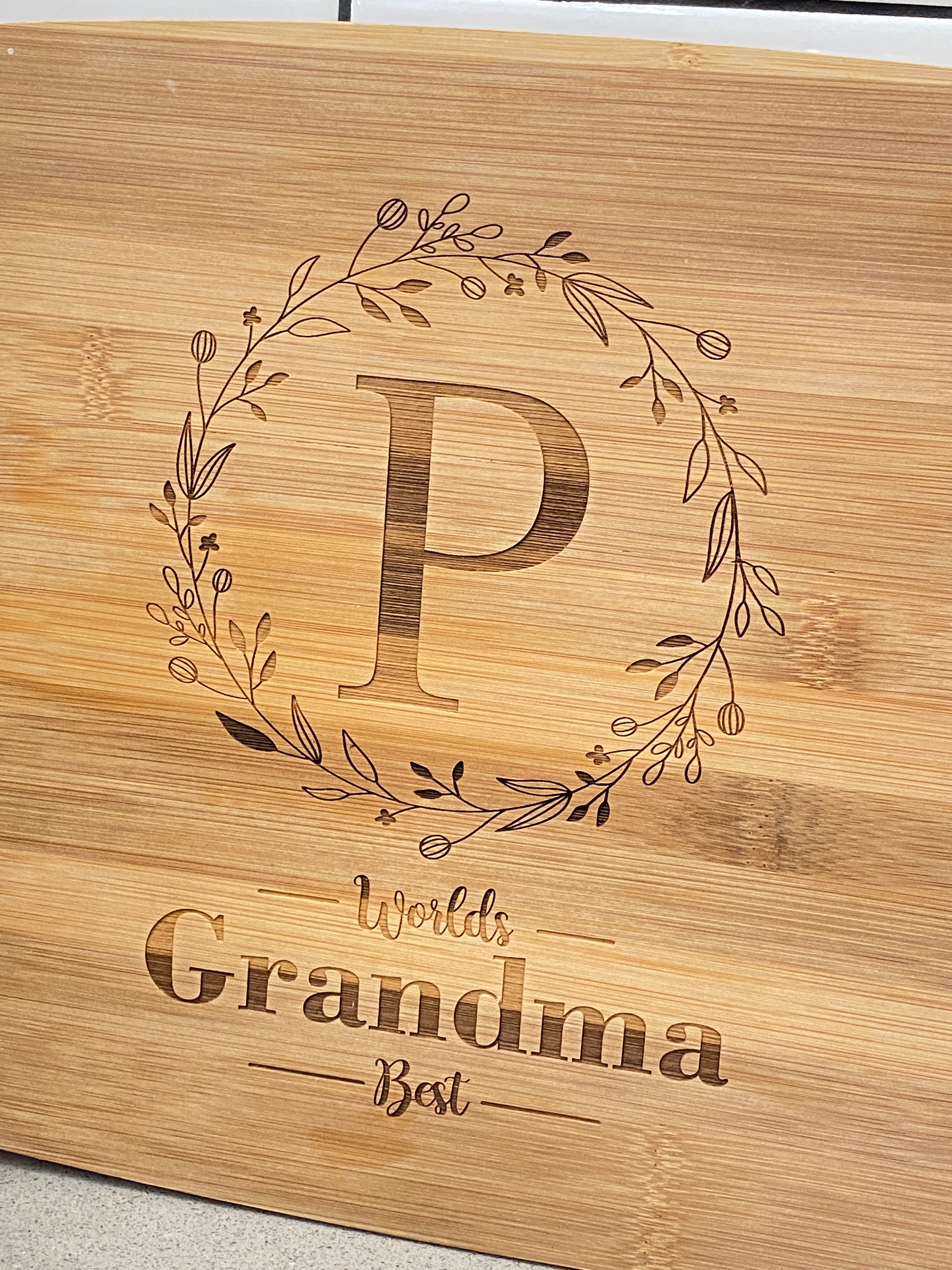 Personalized Cutting Board for the Best Grandma Ever! - The