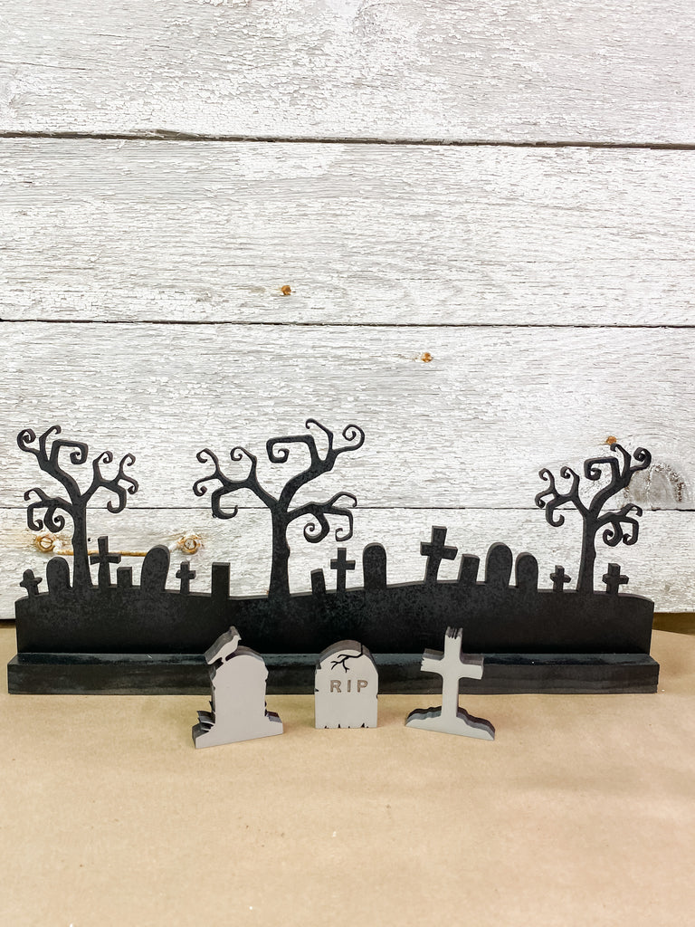 Halloween DIY Kits| 4 piece Cemetery set-Unfinished