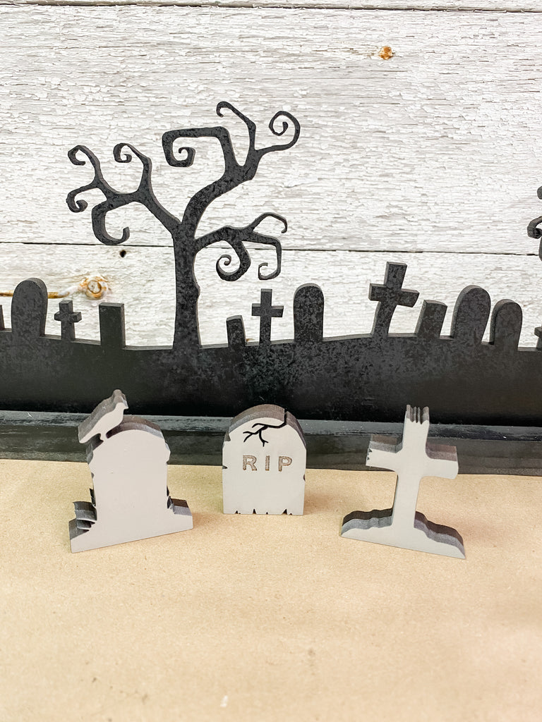 Halloween DIY Kits| 4 piece Cemetery set-Unfinished
