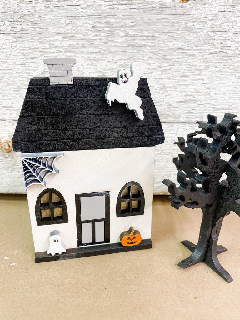 Halloween DIY Kits| House 2 w Tree-Unfinished