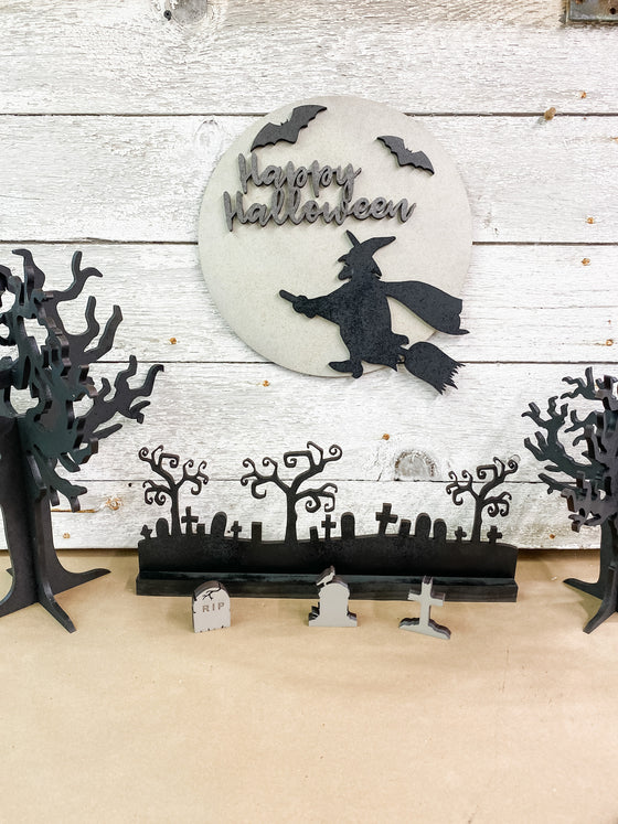 Halloween DIY Kits | Round witch Sign-Unfinished