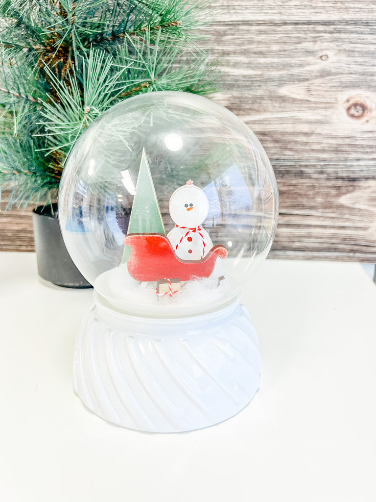 DIY Snow globe Kits | Snowman w Sleigh | Compatible wit Target Dollar Spot Snow globe