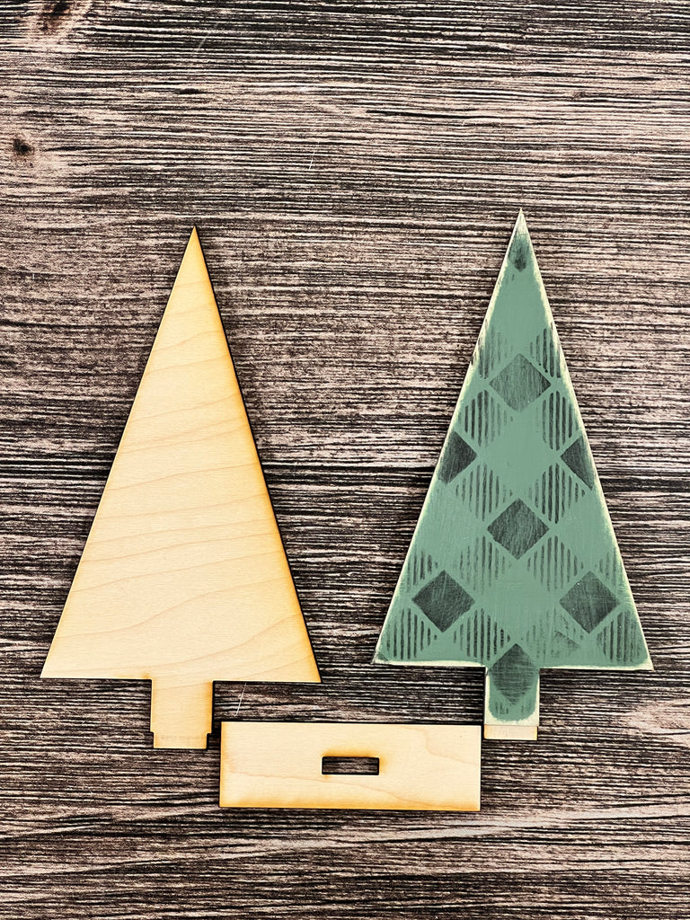 Christmas DIY Kits| Small Tree w stand & stencil option