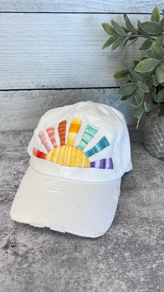 Embroidered Hat | White | RT777