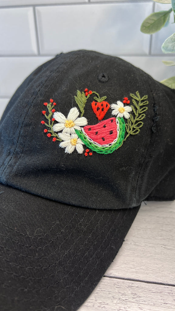 Embroidered Hat Pattern Watermelon Pattern| PDF Digital Download