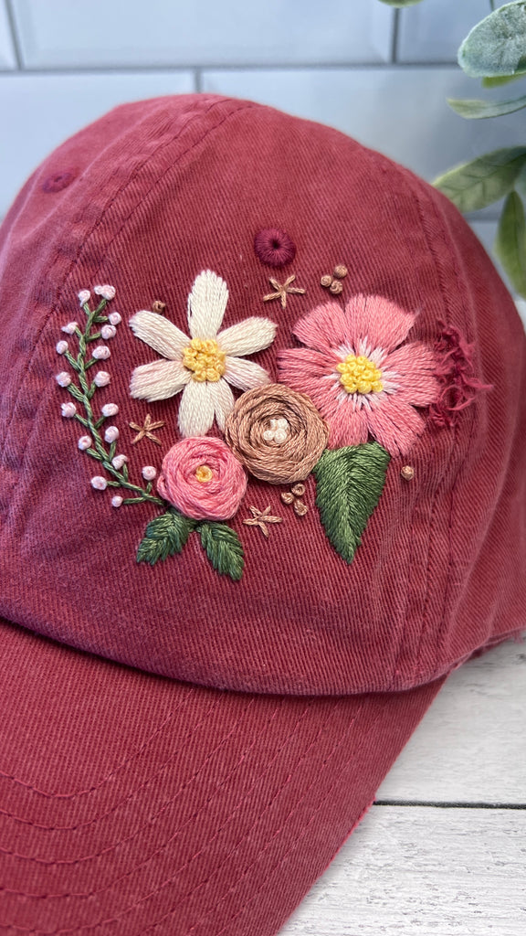 Embroidered Hat Pattern Big Blossoms| PDF Digital Download