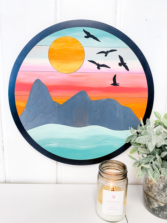 DIY Wall Art Kit | Sunset & Mountains