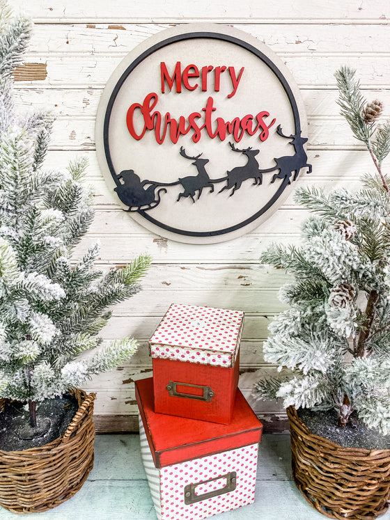 Christmas DIY Kits| Merry Christmas Santa Silhouette Sign