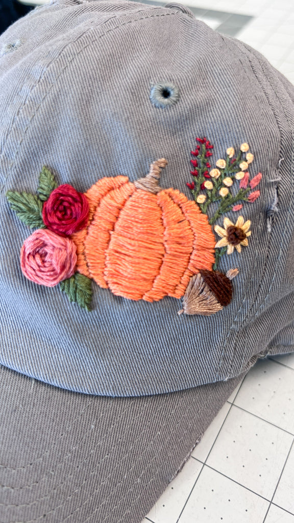 Embroidered Hat Pattern | Pumpkin Garden | PDF Pattern Digital Download