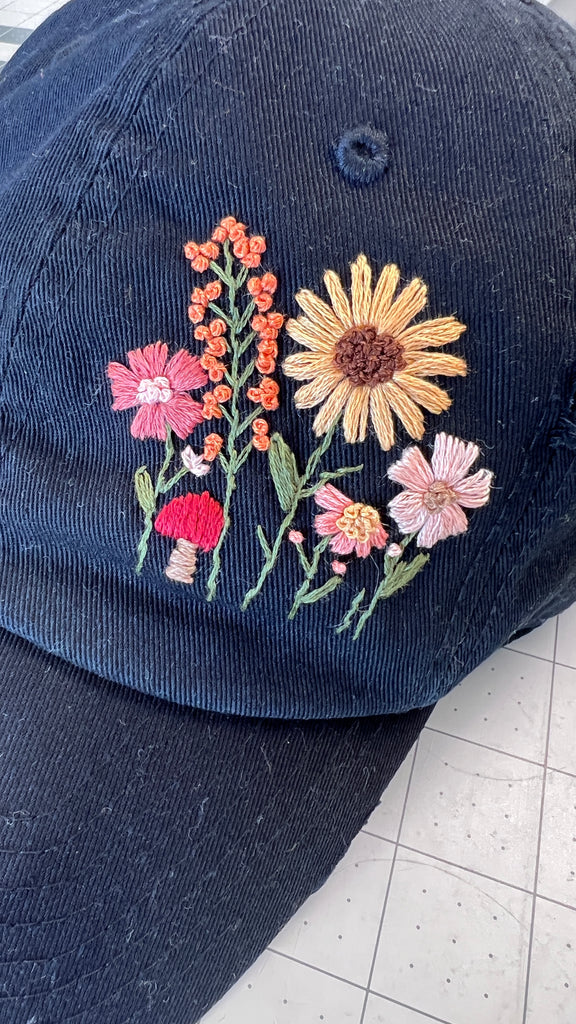 Embroidered Hat Pattern | Harvest Flowers | PDF Pattern Digital Download