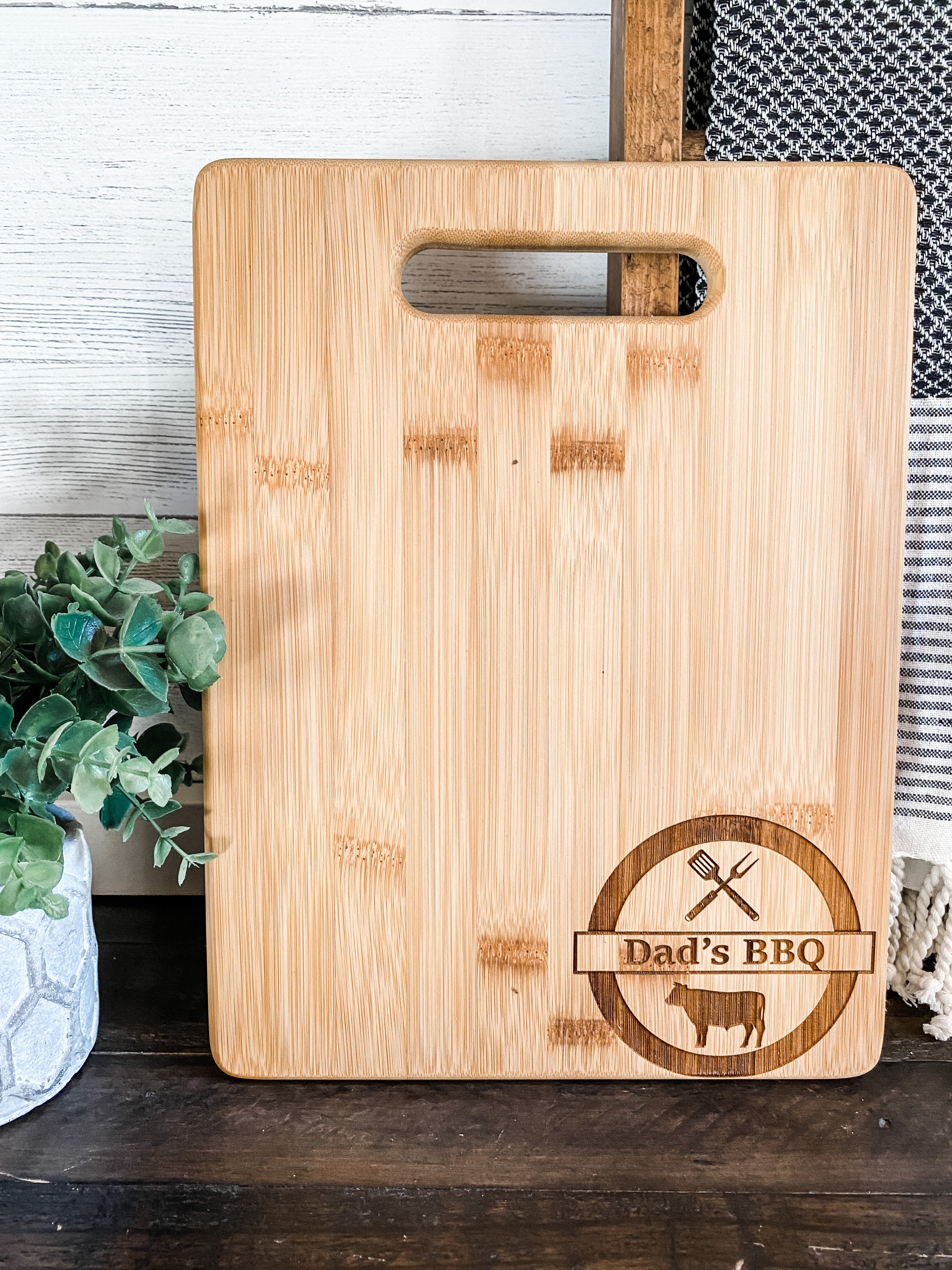 Dad's BBQ small Bamboo cutting board