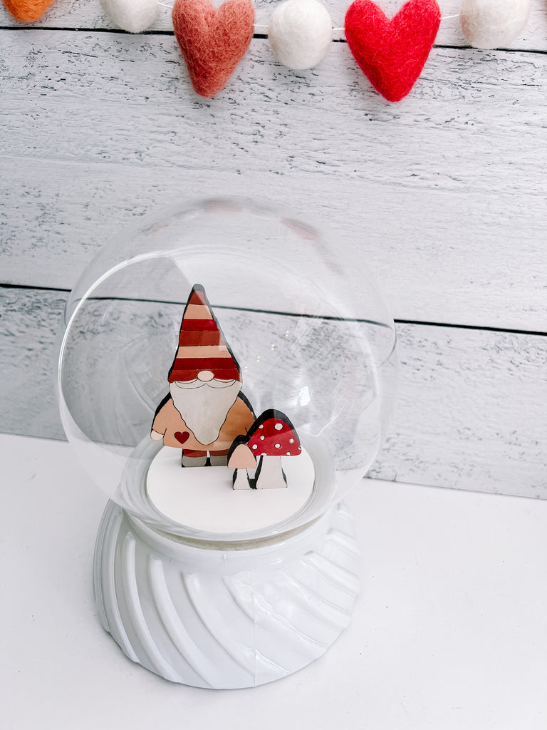 DIY Snow globe Kits | Valentine Gnome & Mushroom | Compatible wit Target Dollar Spot snow globe