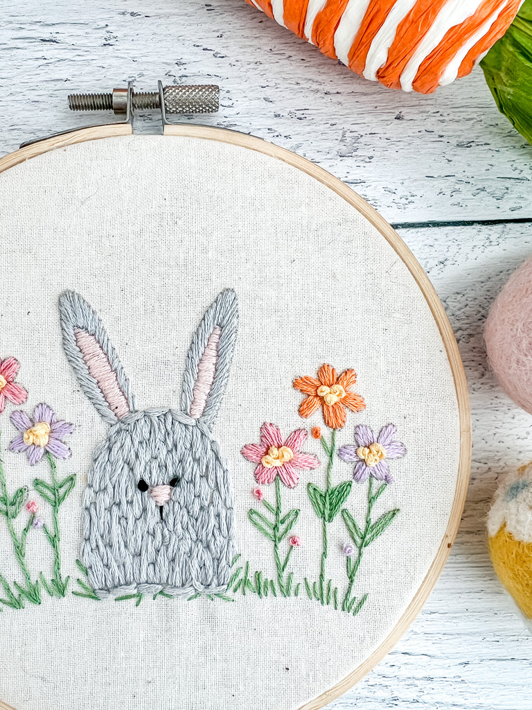 Embroidery PDF Pattern | Bunny & Daisies | Digital Download