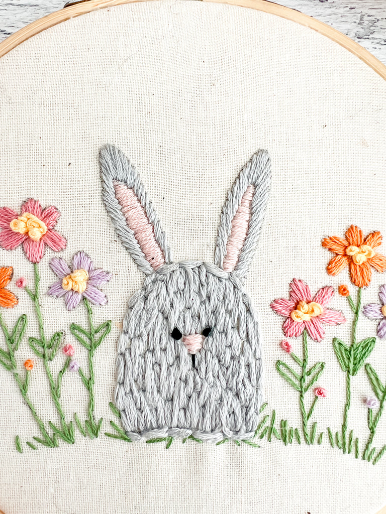 Embroidery PDF Pattern | Bunny & Daisies | Digital Download